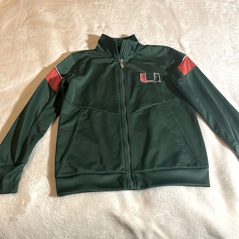 University of Miami youth size small zipper jacket